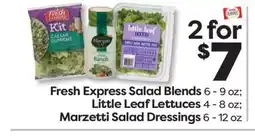 Weis Markets Fresh Express Salad Blends 6-9 oz Little Leaf Lettuces 4-8 oz Marzetti Salad Dressings 6-12 oz offer