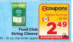Weis Markets Food Club String Cheese offer