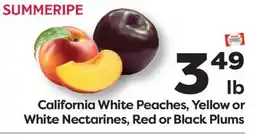 Weis Markets California White Peaches, Yellow or White Nectarines, Red or Black Plums offer