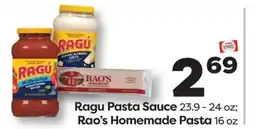 Weis Markets Ragu Pasta Sauce 23.9-24 oz Rao's Homemade Pasta 16 oz offer