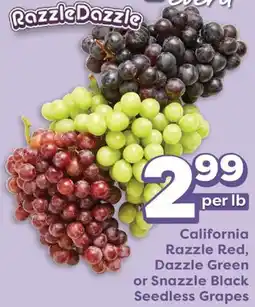 Weis Markets California Razzle Red, Dazzle Green or Snazzle Black Seedless Grapes offer