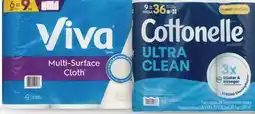 CVS Cottonelle 9 mega roll or Viva 6 single plus rolls offer