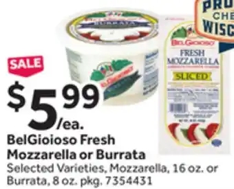 Stop&Shop BelGioioso Fresh Mozzarella or Burrata offer