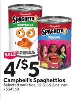 Stop&Shop Campbell's Spaghettios offer