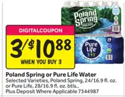 Stop&Shop Poland Spring or Pure Life Water offer