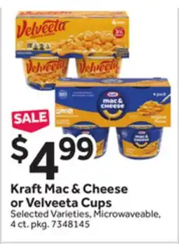 Stop&Shop Kraft Mac & Cheese or Velveeta Cups offer
