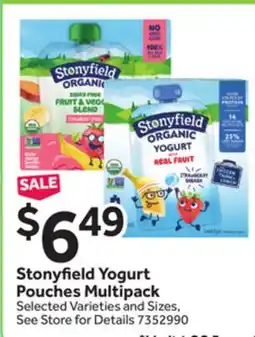 Stop&Shop Stonyfield Yogurt Pouches Multipack offer