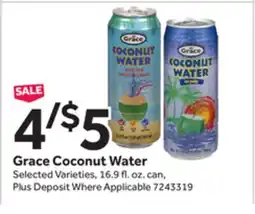 Stop&Shop Grace Coconut Water offer