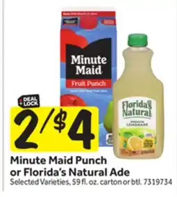 Stop&Shop Minute Maid Punch or Florida's Natural Ade offer