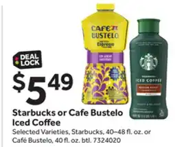 Stop&Shop Starbucks or Cafe Bustelo Iced Coffee offer