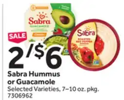 Stop&Shop Sabra Hummus or Guacamole offer