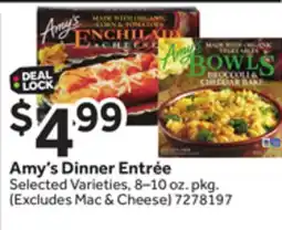 Stop&Shop Amy's Dinner Entrée offer