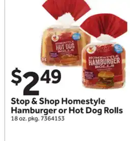 Stop&Shop Stop & Shop Homestyle Hamburger or Hot Dog Rolls offer