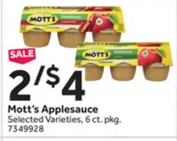 Stop&Shop Mott's Applesauce offer