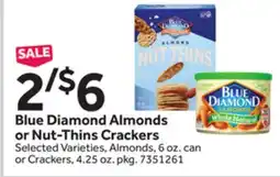 Stop&Shop Blue Diamond Almonds or Nut-Thins Crackers offer