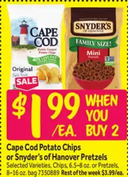 Stop&Shop Cape Cod Potato Chips or Snyder's of Hanover Pretzels offer