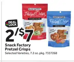 Stop&Shop Snack Factory Pretzel Crisps offer