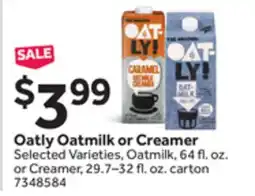 Stop&Shop Oatly Oatmilk or Creamer offer