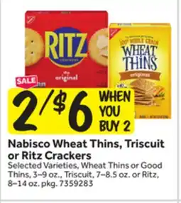 Stop&Shop Nabisco Wheat Thins, Triscuit or Ritz Crackers offer