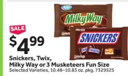Stop&Shop Snickers, Twix, Milky Way or 3 Musketeers Fun Size offer