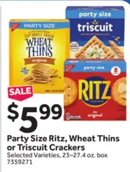 Stop&Shop Party Size Ritz, Wheat Thins or Triscuit Crackers offer