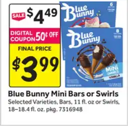 Stop&Shop Blue Bunny Mini Bars or Swirls offer
