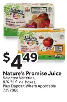 Stop&Shop Nature's Promise Juice offer