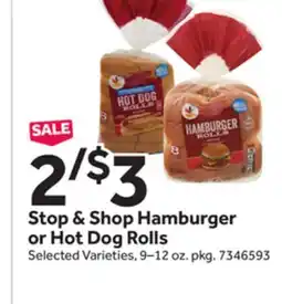Stop&Shop Stop & Shop Hamburger or Hot Dog Rolls offer