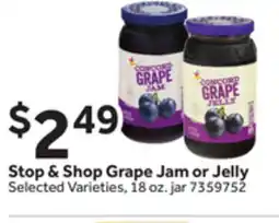 Stop&Shop Stop & Shop Grape Jam or Jelly offer