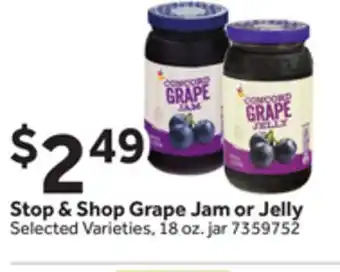 Stop&Shop Stop & Shop Grape Jam or Jelly offer