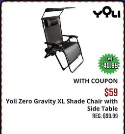 Big 5 Yoli Zero Gravity XL Shade Chair with Side Table offer