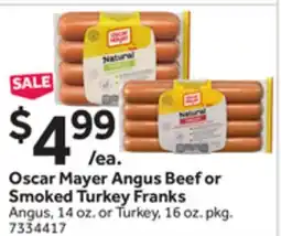 Stop&Shop Oscar Mayer Angus Beef or Smoked Turkey Franks offer