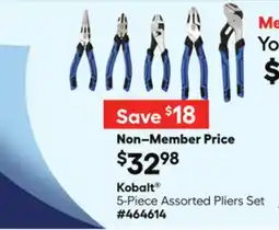 Lowe's Kobalt 5-Piece Assorted Pliers Set offer