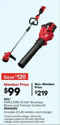 Lowe's PWR CORE 40-VoltV Brushless Blower and Trimmer Combo Kit offer