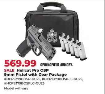 Runnings Springfield Armory Hellcat Pro OSP 9mm Pistol with Gear Package offer