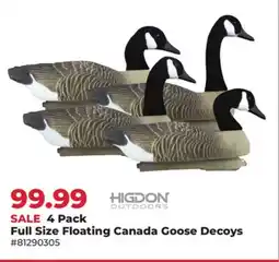 Runnings Higdon 4 Pack Full Size Floating Canada Goose Decoys offer