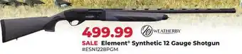 Runnings Weatherby Element Synthetic 12 Gauge Shotgun offer