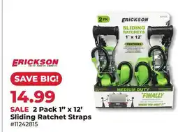 Runnings Erickson 2 Pack 1 x 12' Sliding Ratchet Straps offer