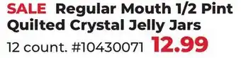 Runnings Regular Mouth 1/2 Pint Quilted Crystal Jelly Jars offer