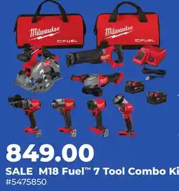 Runnings Milwaukee M18 Fuel 7 Tool Combo Kit offer