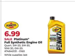 Runnings Platinum Full Synthetic Engine Oil offer