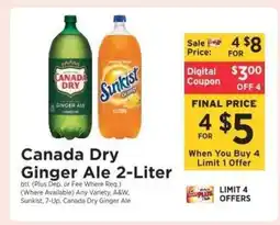 ShopRite Canada Dry Ginger Ale 2- liter offer