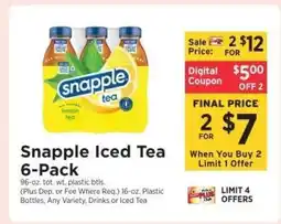 ShopRite Snapple Iced Tea 6-Pack offer