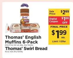 ShopRite Thomas' English Muffins 6-Pack offer
