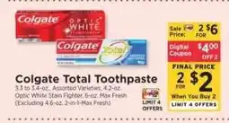 ShopRite Colgate Total Toothpaste offer