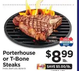 ShopRite Porterhouse or T-Bone Steaks offer