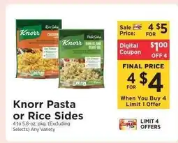 ShopRite Knorr Pasta or Rice Sides offer