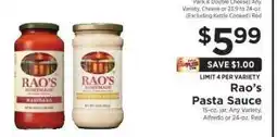 ShopRite Rao's Pasta Sauce offer
