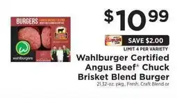 ShopRite Wahlburger Certified Angus Beef Chuck Brisket Blend Burger offer