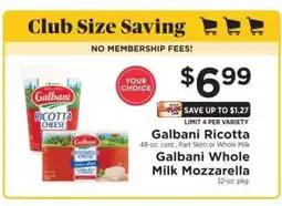 ShopRite Galbani Ricotta / Galbani Whole Milk Mozzarella offer